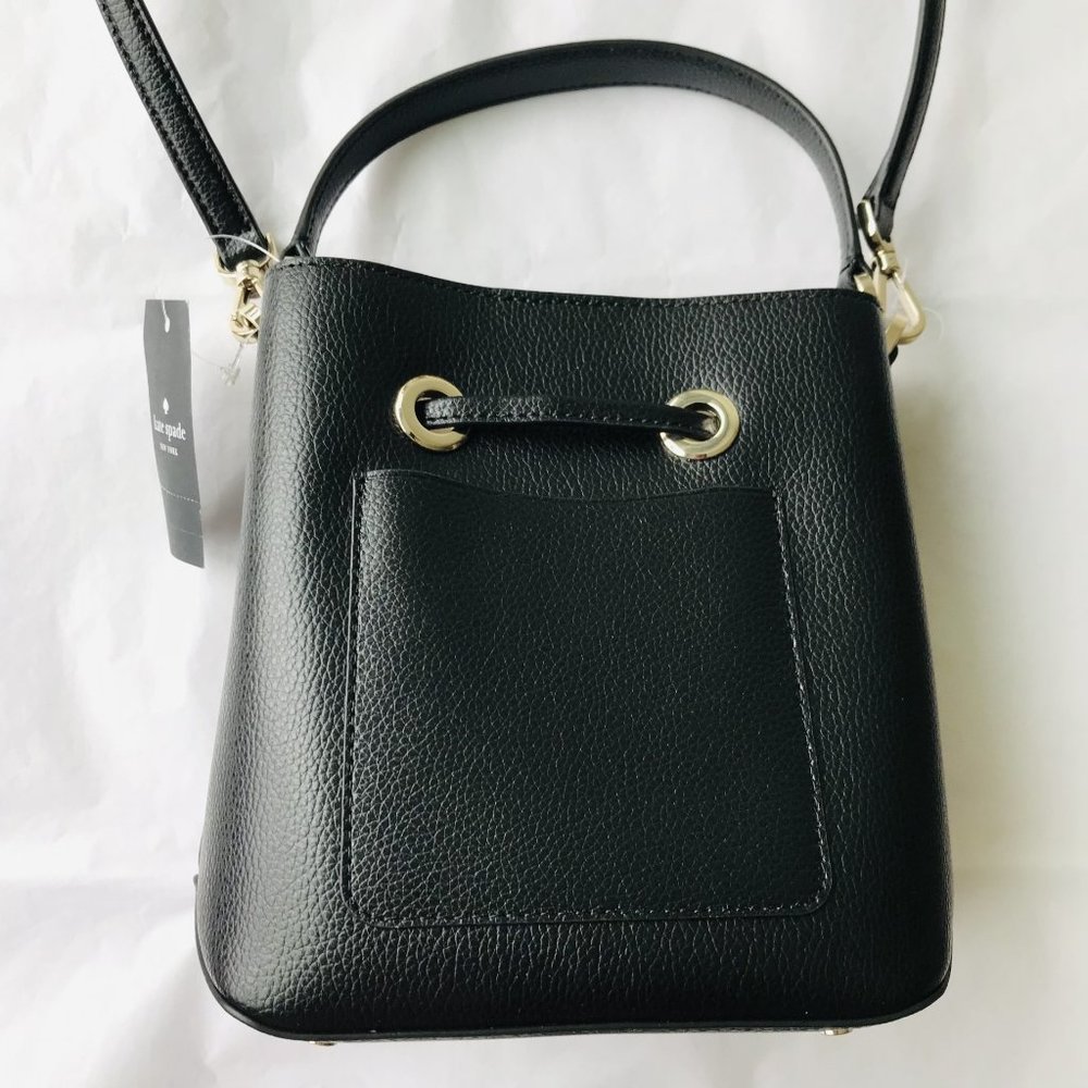 Kate Spade Eva Small Bucket Bag Black Shoulder Crossbody Leather - Picture 10 of 12